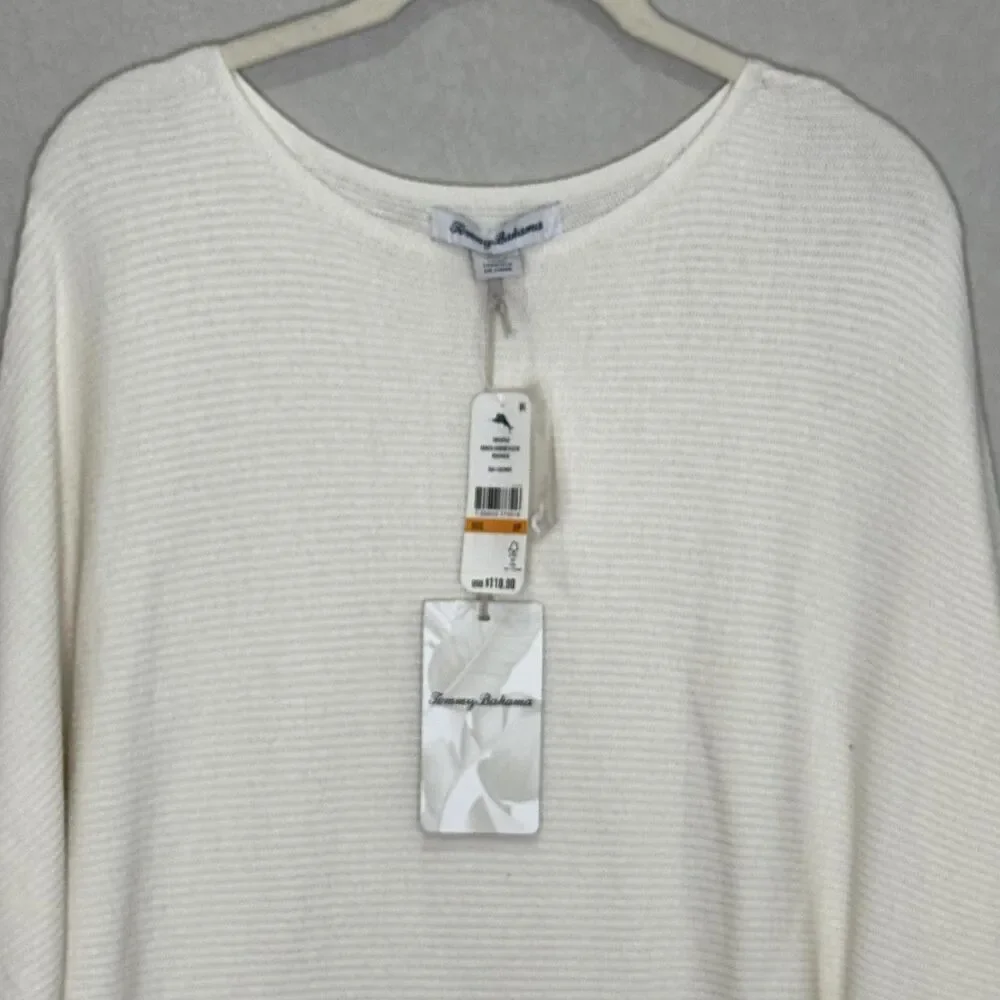 Tommy Bahama Sweater Womens Small Coconut Bonita Kimono Sleeve Boatneck Pullover